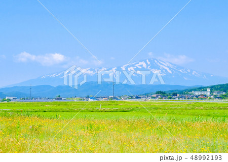 酒田市から望む初夏の鳥海山 48992193