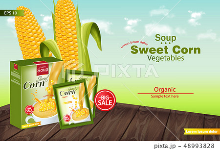 Sweet corn soup Vector realistic. Product Sweet corn soup Vector realistic. Product 48993828