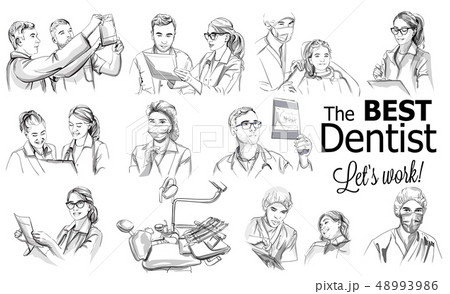 Dentist doctors storyboard Vector. Medical team 48993986