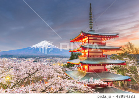 Fujiyoshida, Japan view of Mt. Fuji Fujiyoshida, Japan view of Mt. Fuji 48994333