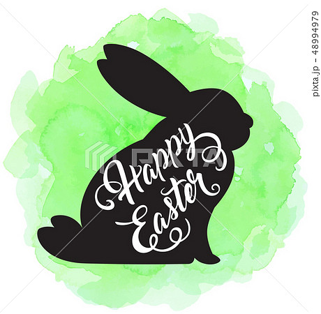Easter background with silhouette of rabbit Easter background with silhouette of rabbit 48994979