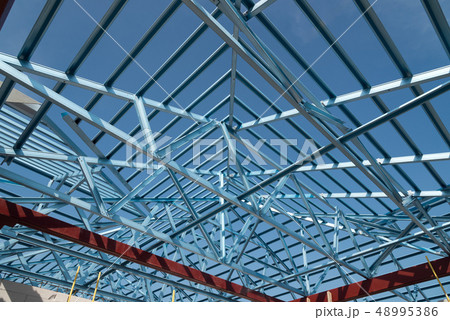 Structure of steel roof frame for building 48995386