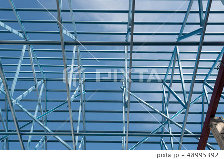 Structure of steel roof frame for building 48995392