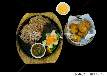Grilled Pork with Thai Spicy Sauce 48996047