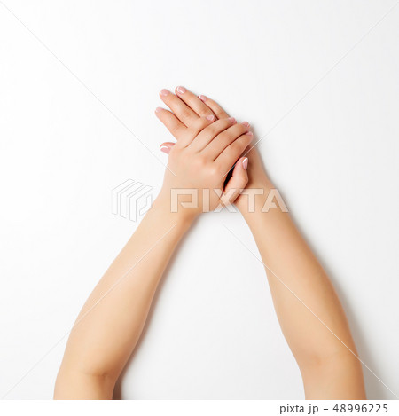 Woman hands white. 48996225