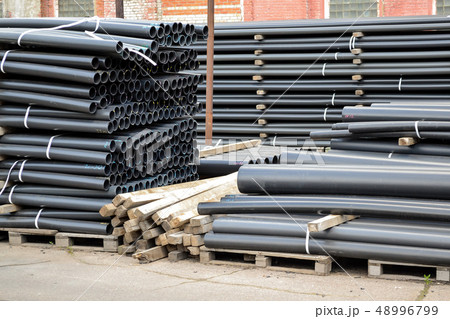 Black plastic pipes. Manufacture of plastic pipes Black plastic pipes. Manufacture of plastic pipes 48996799