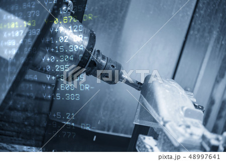 The  abstract scene of 5-axis machining center 48997641