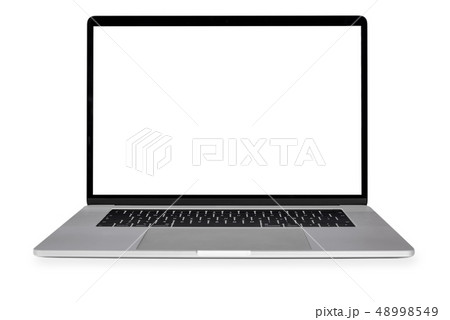 Silver laptop computer mock-up 48998549