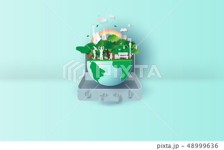 3D Paper art and craft of ecology Environment 3D Paper art and craft of ecology Environment 48999636