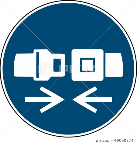 wear safety belt sign  - mandatory sign iso 7010  49000274