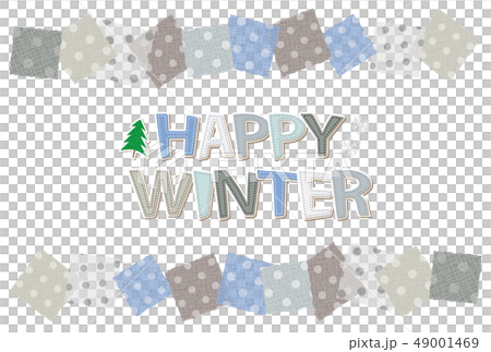 冬のフレーム 文字 背景素材 ポストカード のイラスト素材