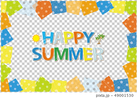 夏のフレーム 文字 背景素材 ポストカード のイラスト素材 49001530 Pixta
