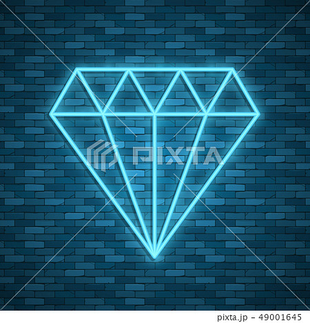 diamond icon in neon style. Vector illustraton diamond icon in neon style. Vector illustraton 49001645