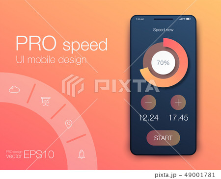 Mobile phone application for analytics. stock vector 49001781