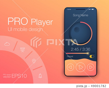 UX audio player templates. Stock vector eps10 UX audio player templates. Stock vector eps10 49001782