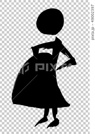 筆絵　妊婦のシルエット 49002397