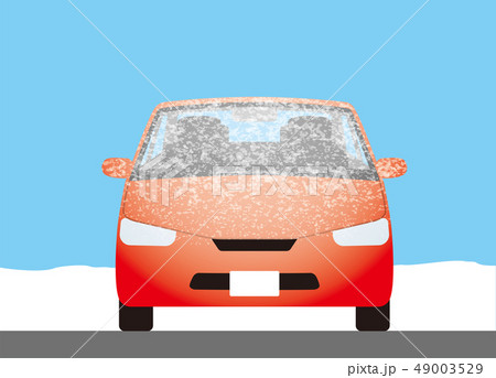 自動車のフロントガラスについた霜 49003529