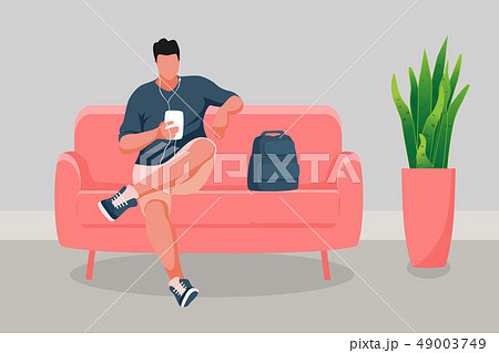 Man sitting on the sofa 49003749