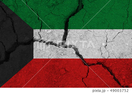 kuwait flag on the cracked earth kuwait flag on the cracked earth 49003752