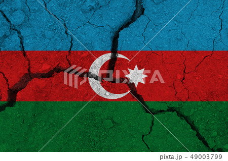 azerbaijan flag on the cracked earth 49003799