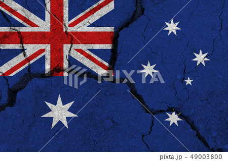 Australia flag on the cracked earth 49003800