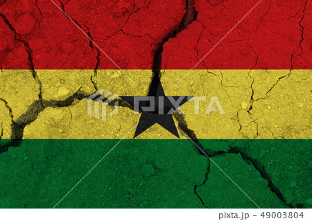 ghana flag on the cracked earth 49003804