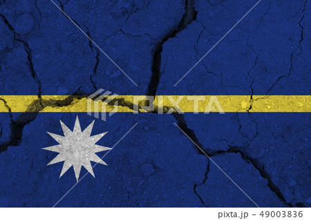 Nauru flag on the cracked earth 49003836