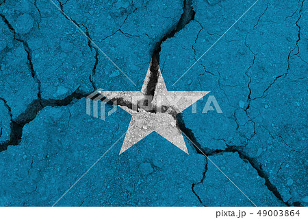 Somalia flag on the cracked earth 49003864