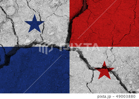 Panama flag on the cracked earth 49003880