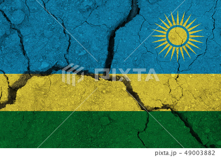 Rwanda flag on the cracked earth 49003882