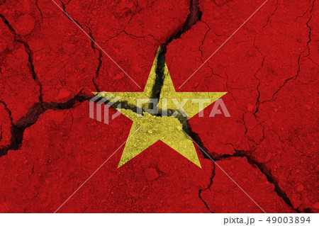 Vietnam flag on the cracked earth 49003894