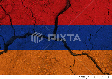 armenia flag on the cracked earth 49003901