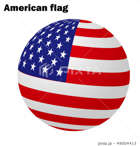球体のアメリカ合衆国の国旗｜3D・立体｜Flag of the United States 49004413