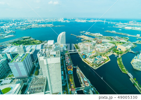 Beautiful building and architecture in Yokohama city skyline Beautiful building and architecture in Yokohama city skyline 49005330