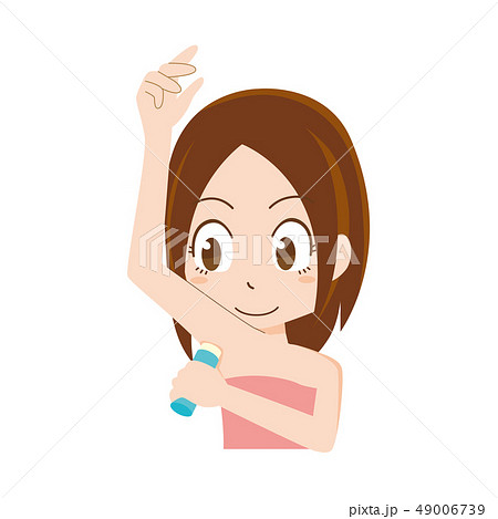 わきの下 ニオイ 制汗剤 デオドラント 女性のイラスト素材