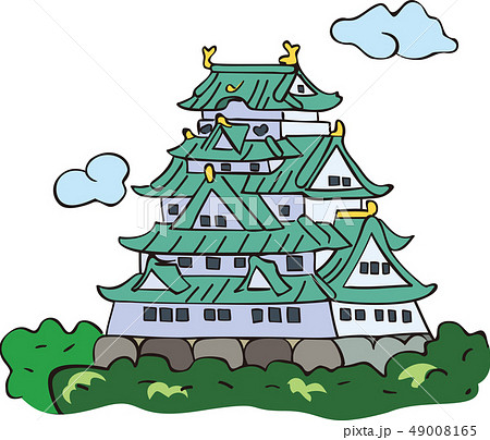 無料イラスト画像 75 かわいい 大阪 城 イラスト 簡単