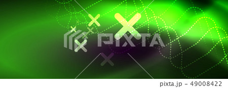 Glowing neon abstract lines, techno futuristic template 49008422