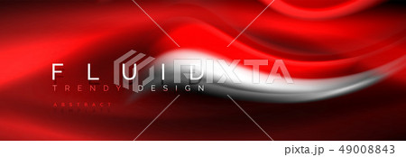 Fluid color neon wave lines background, neon liquid color futuristic paint template 49008843