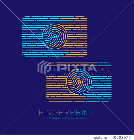 Credit card shape Fingerprint scan pattern logo Credit card shape Fingerprint scan pattern logo 49008977