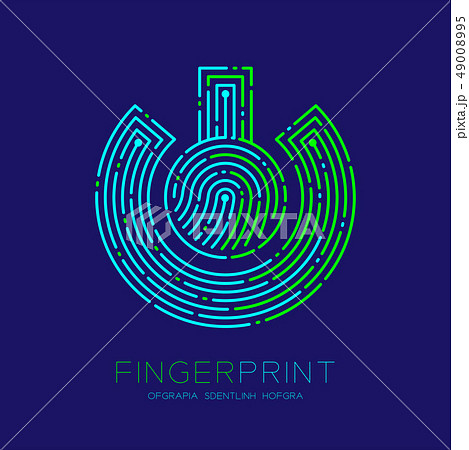 Power sign Fingerprint scan pattern logo dash 49008995