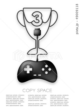 Trophy Cup number three shape made from cable 49009118