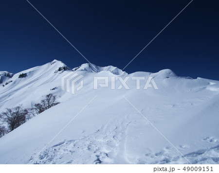 冬の野谷荘司山へのルート 49009151