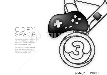 Medal number one shape made from cable Gamepad 49009588