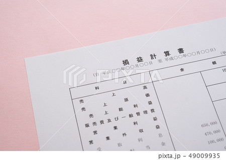 損益計算書 決算書類 ビジネスシーン PL 損益計算書 決算書類 ビジネスシーン PL 49009935