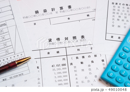 決算報告書　決算書　貸借対照表　損益計算書 49010048