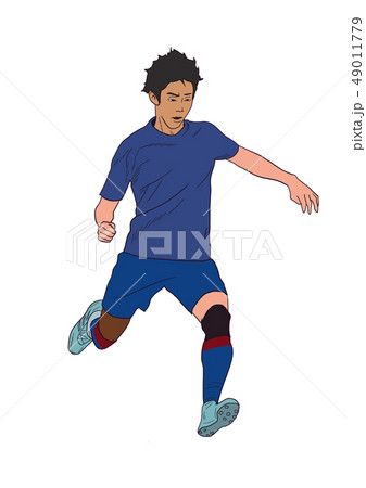 サッカー選手大人蹴る 49011779