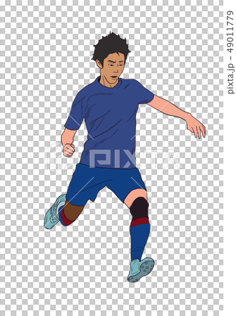 サッカー選手大人蹴る 49011779