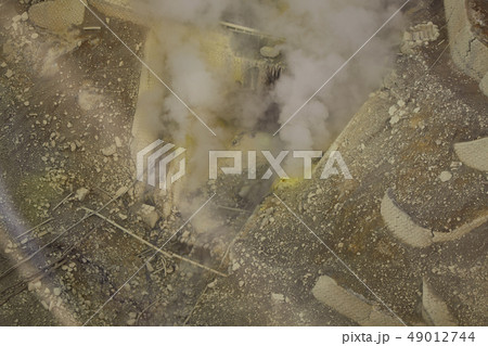 View of mountain at owakudani, sulfur quarry in 49012744