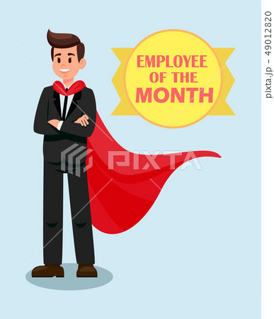 Male Boss in Red Cape Flat Vector Illustration 49012820