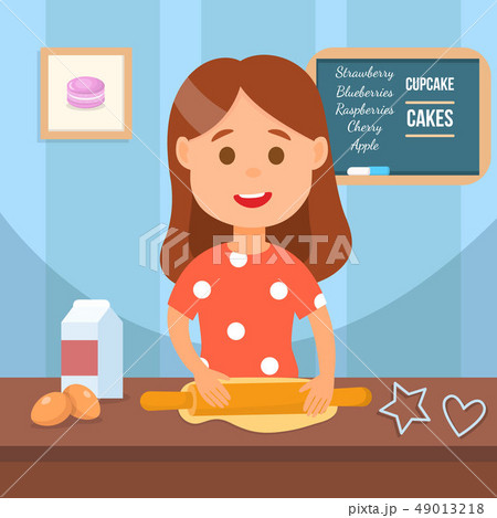 Child making Homemade cookies Vector Illustration Child making Homemade cookies Vector Illustration 49013218